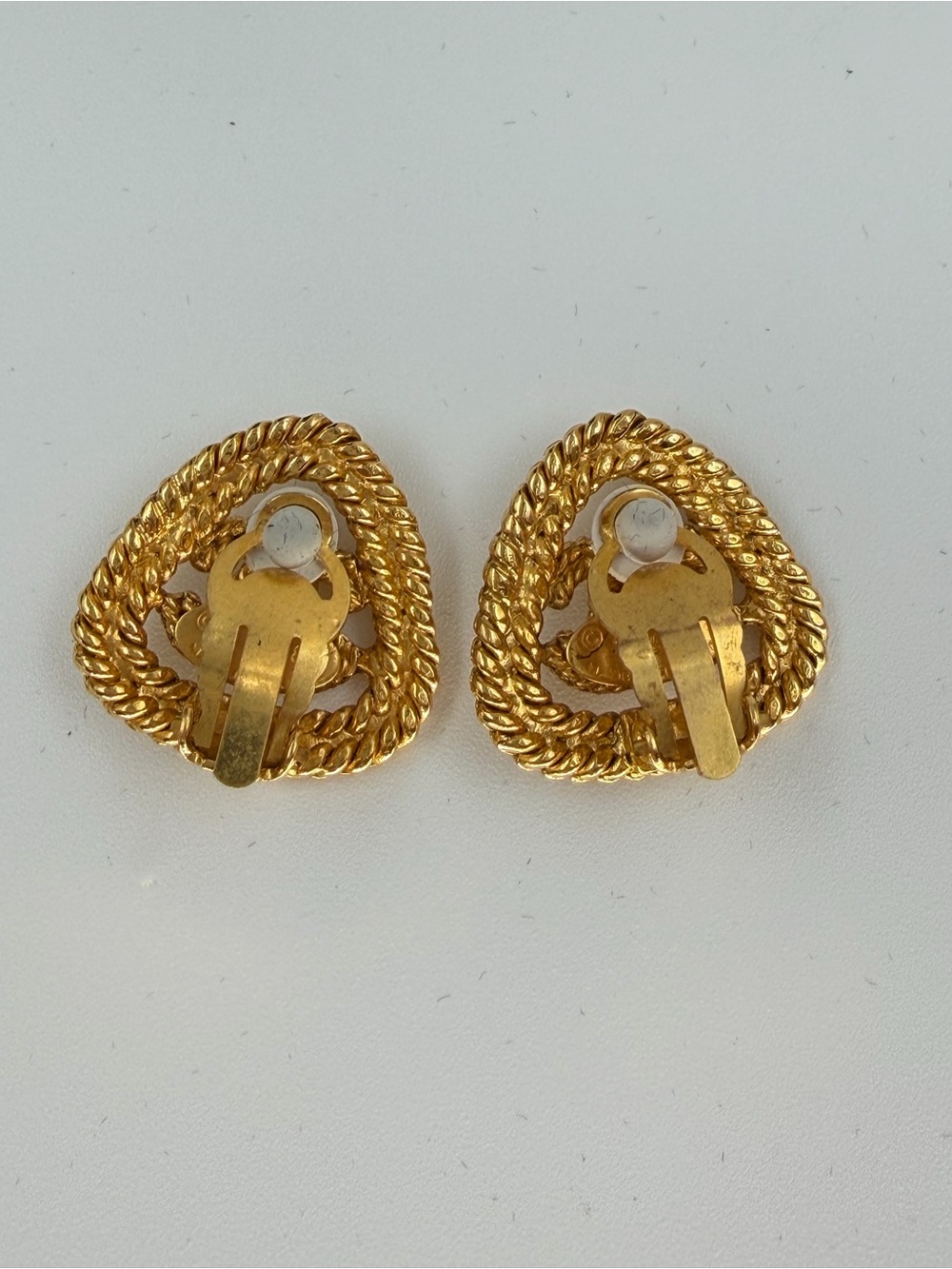 CHANEL Vintage 1991 Gold Twisted Rope CC Clip-On Earrings w/Chanel Box and COA - Picture 7 of 12